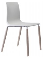 NATURAL ALICE in technopolymer and solid wood legs chair or home design contract