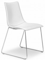 ZEBRA POP a slitta in acciaio cromato sedia in tessuto o ecopelle scelta colore