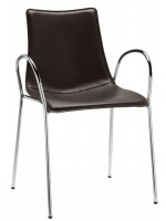 ZEBRA POP con braccioli in acciaio cromato sedia in ecopelle scelta colore casa o ufficio