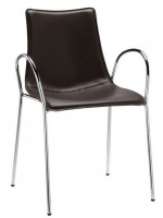 ZEBRA POP with chromed steel armrests chair in eco-leather color choice for home or office