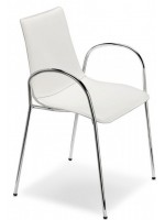 ZEBRA POP mit Armlehnen aus verchromtem Stahl Stuhl in Kunstleder Farbauswahl für Zuhause oder Büro
