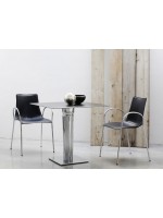 ZEBRA POP con braccioli in acciaio cromato sedia in ecopelle scelta colore casa o ufficio