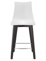 NATURAL ZEBRA antishock h 68 white or taupe and natural beech legs or wenge design stool