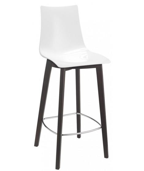 NATURAL ZEBRA antishock h 78 white or taupe and natural beech legs or wenge design stool