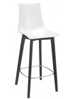 NATURAL ZEBRA antishock h 78 white or taupe and natural beech legs or wenge design stool
