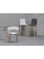 NATÜRAL ZEBRA antishock h 78 weiß oder Taupe und natürliche Buche Beine oder Wenge Design Hocker