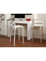 NATURAL DIVO linen or anthracite and whitened beech legs stool design