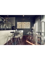 DIABLITO Hocker Stahl Struktur verchromt festen 80 h in verschiedenen Farben für Küche und Bar-Kneipe-restaurant