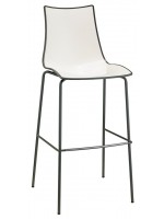 ZEBRA tabouret bicolore 80 cm hauteur d'assise pieds peints blanc ou anthracite en différentes couleurs