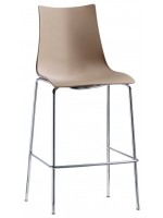 ZEBRA Sitzfläche aus Technopolymer H 65 cm Gestell verchromt Hocker aus Technopolymer Farbauswahl für Bar oder Zuhause