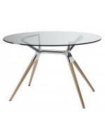METROPOLIS MINI TABLE BASE for top with a diameter of 100 cm max 130 cm structure in chromed or painted steel or beech