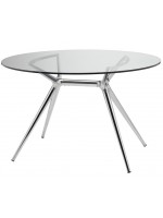 METROPOLIS MINI TABLE BASE for top with a diameter of 100 cm max 130 cm structure in chromed or painted steel or beech