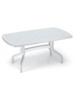 RIBALTO 160x90 rectangulaire pliante table en résine blanche pour terrasses de jardin en plein air
