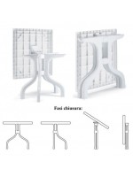 RIBALTO 80x80 quadrato ribaltabile in resina bianco  tavolo per esterno giardino terrazzi