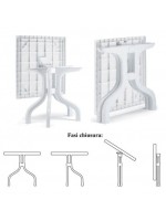 RIBALTO Plaza plegable 80x80 en resina blanca mesa para terrazas exteriores
