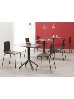 NEMO table ronde ou plateau pliant carré et base en aluminium peint couleur choix pour les bars et restaurants