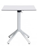 NEMO runder Tisch oder quadratischer Klapptisch und Sockel aus lackiertem Aluminium Farbwahl für Bars und Restaurants