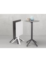 NEMO runder Tisch oder quadratischer Klapptisch und Sockel aus lackiertem Aluminium Farbwahl für Bars und Restaurants