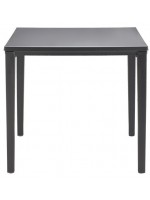 TIMO Table 70x70 ou 80X80 carrés en technopolymère anthracite ou lin taupe pour bars à glaces