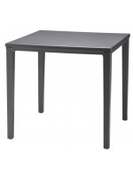 TIMO Table 70x70 ou 80X80 carrés en technopolymère anthracite ou lin taupe pour bars à glaces