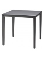 TIMO tavolo 70x70 o 80X80 quadrato in tecnopolimero lino o antracite o tortora per bar gelaterie