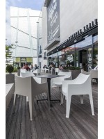 COCCOLONA Sillón de tecnopolímero a elección de color y en tecnopolímero ignífugo de color lino para bar y jardín