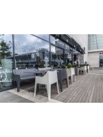 COCCOLONA Sillón de tecnopolímero a elección de color y en tecnopolímero ignífugo de color lino para bar y jardín