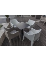 COCCOLONA poltrona in tecnopolimero scelta colore e in tecnopolimero ignifuga color lino per giardino bar forniture