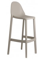 PIU' stool h75 or h65 cm color choice in stackable technopolymer for kitchen snak bar ice-cream parlor garden terrace