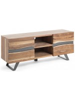 APORT meuble TV en bois d'acacia massif et détails en métal