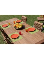 BISSOT extendable outdoor table in teak 150 or 200 or 220 cm