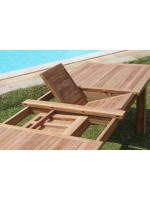 BISSOT extendable outdoor table in teak 150 or 200 or 220 cm