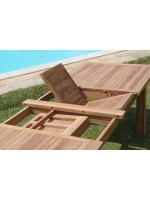 BISSOT tavolo allungabile da esterno in teak da 150 o 200 o 220 cm