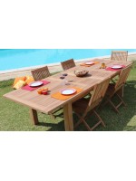 BISSOT extendable outdoor table in teak 150 or 200 or 220 cm