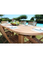 LORD tavolo allungabile in teak da 150 o 200 cm per esterno giardino o terrazzi
