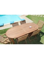 LORD extendable outdoor table in teak 150 or 200 cm