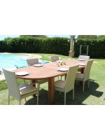 LORD tavolo allungabile in teak da 150 o 200 cm per esterno giardino o terrazzi