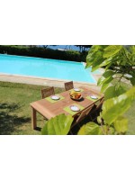 PERLA tavolo in teak fisso da 200 o 240 cm design per esterno giardino o terrazzo