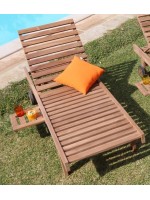 ELEGANTE in teak con ruote lettino prendisole design