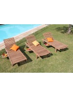 ELEGANTE in teak con ruote lettino prendisole design