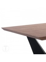 CREMA 200x100 walnut top and black metal table design table