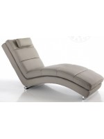 APOSTO de imitación de cuero blanco o gris oscuro con estructura cromada y chaise longue acolchado