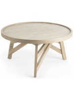 DEAL table ronde 80 cm de diamètre en bois blanchi