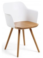 ABBA in legno naturale e policarbonato sedia con braccioli casa living arredamento design