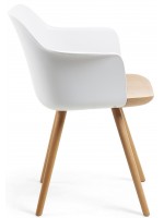 ABBA en madera natural y silla de policarbonato con reposabrazos diseño de decoración de la casa