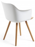 ABBA in Naturholz und Polycarbonat Stuhl mit Armlehnen Wohnkultur Design