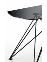 ADOR Mesa con patas de metal y muebles con diseño de vidrio