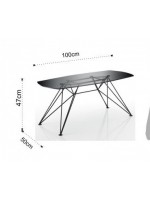 ADOR Mesa con patas de metal y muebles con diseño de vidrio