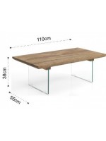 ARTS Massivholz Beistelltisch und 12 mm Kristallglas Beine Hausdesign