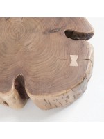 DONI tavolino con ruote in legno massello di acacia